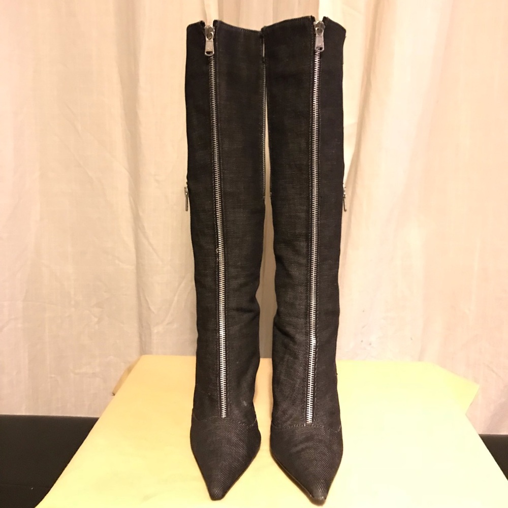 SOLD AUTH DOLCE & GABBANA Denim Zipper Boots - Picture 2 of 7